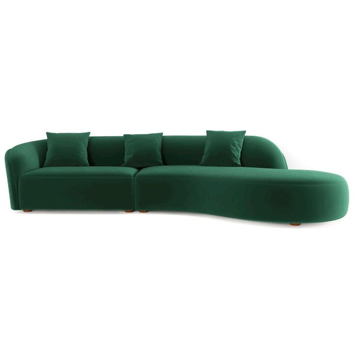 Ashcroft Furniture Elijah Japandi Style Curvy Sectional Sofa 126