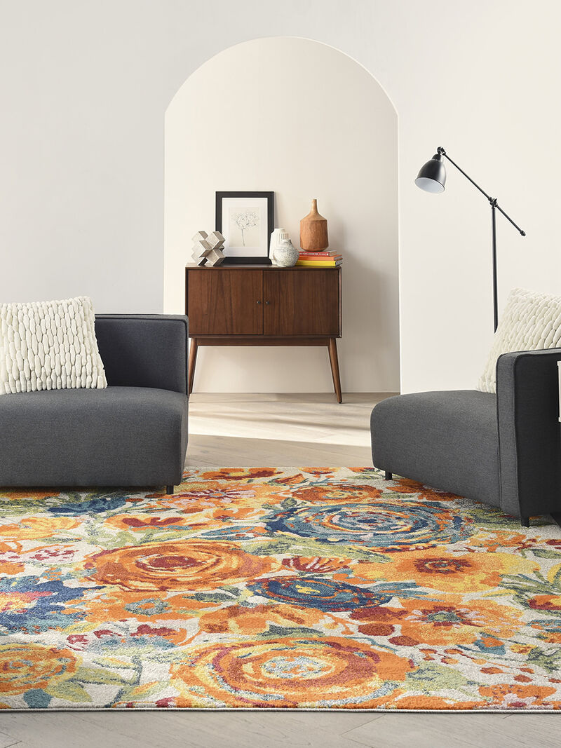 Allur ALR07 Ivory/Multicolor 4' x 6' Rug