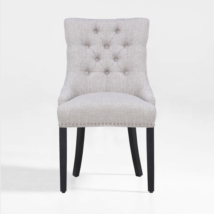 WestinTrends Upholstered Wingback Button Tufted Dining Chair
