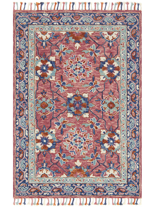 Zharah ZR03 Rose/Denim 5' x 7'6" Rug