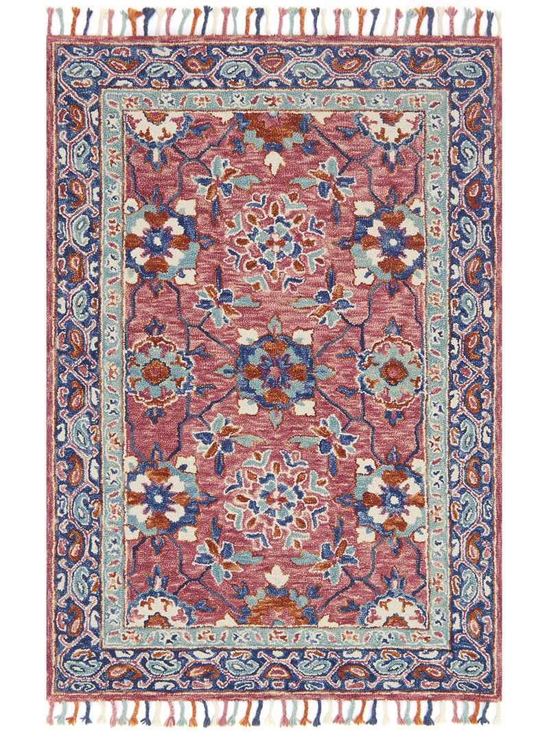 Zharah ZR03 Rose/Denim 5' x 7'6" Rug