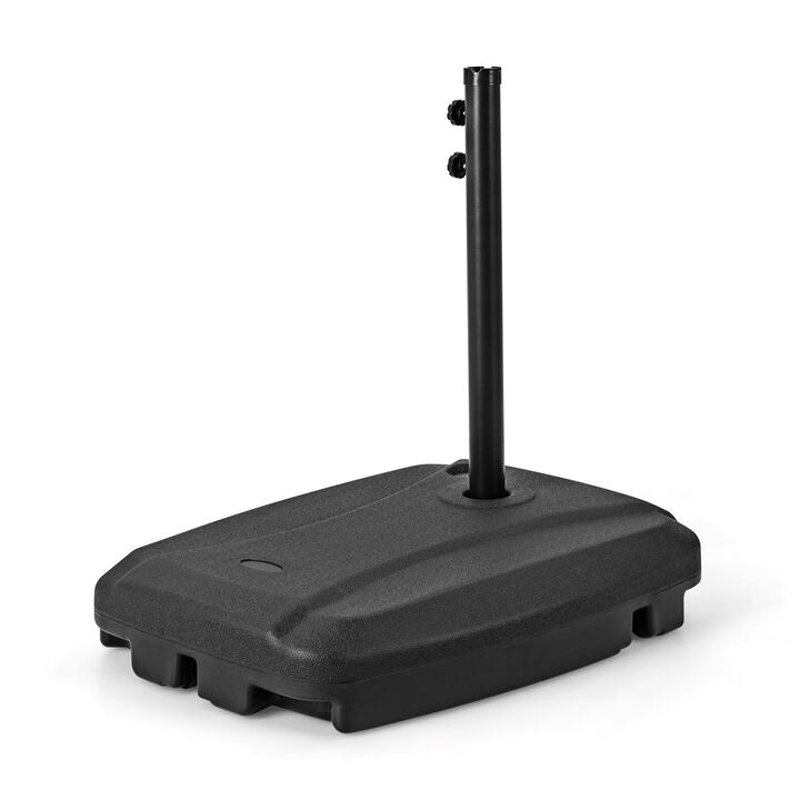 Fillable Universal Offset Umbrella Base with Cross Base and Wheels-Black Fillable Universal Offset Umbrella Base with Cross Base and Wheels-Black
