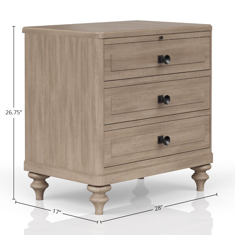 Bernards Wilmington 3 Drawer Nightstand