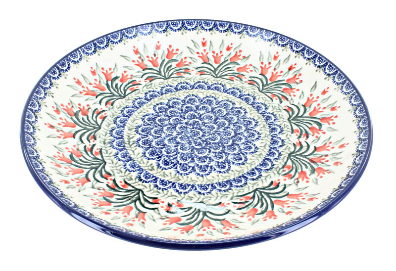 Blue Rose Polish Pottery Spring Tulip Dinner Plate