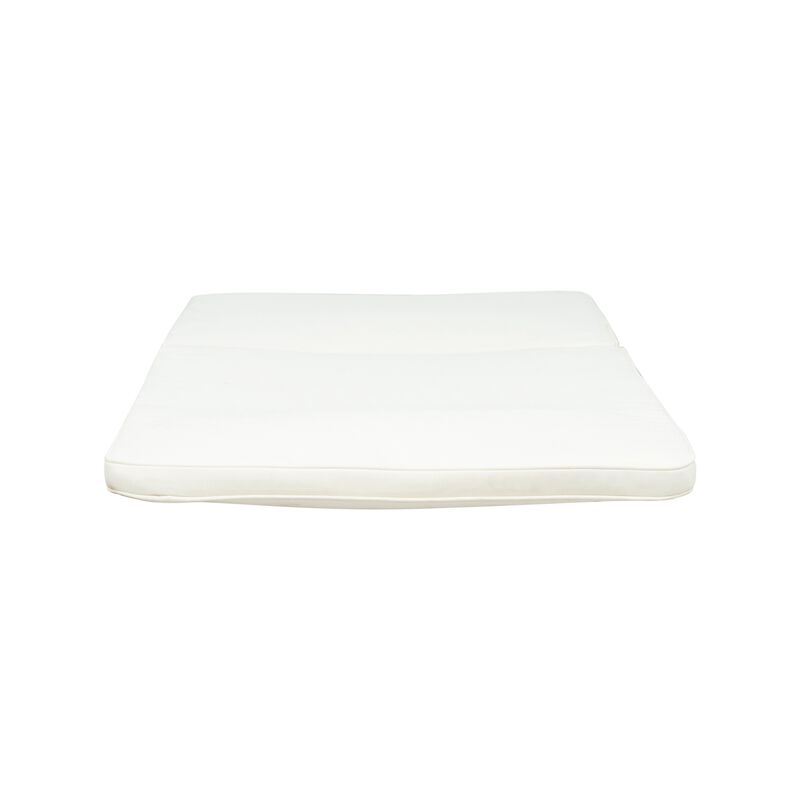 Pina Outdoor Cushion for Lounge Chaise, 79 Inch, Plush White Fabric - Benzara