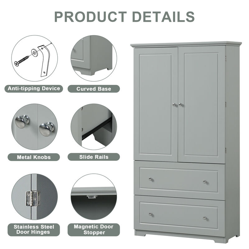 Merax Solid Wide Bathroom Storage Cabinet
