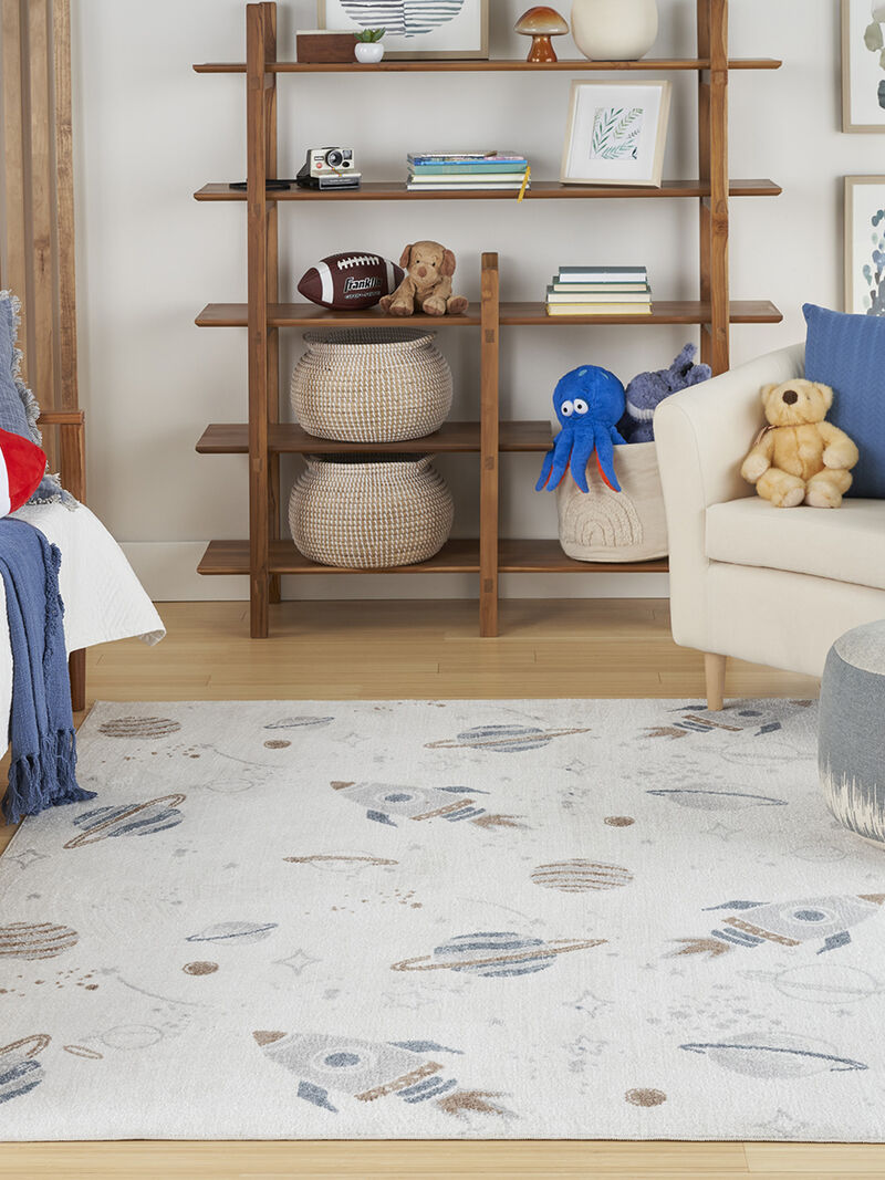 Astra Machine Washable ASW18 Ivory/Multicolor 4' x 6' Rug