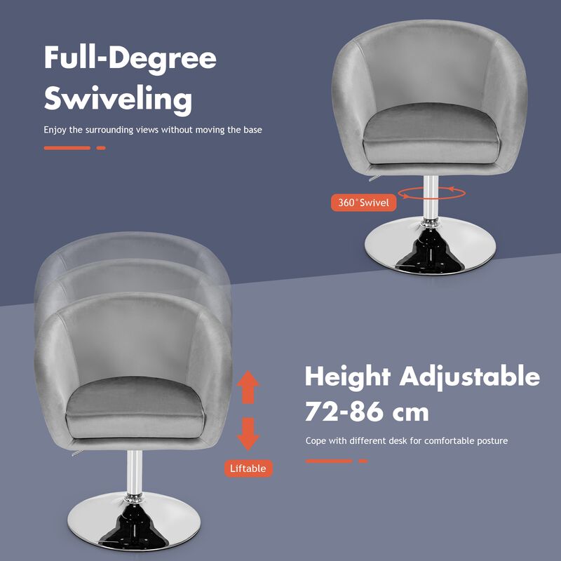 360-Degree Swivel Accent Chair with Round-Back