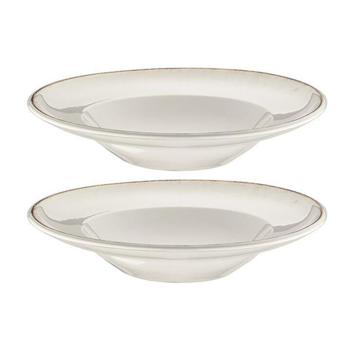 Retro dia.10.75" h:2.25" 16 oz. Round Decorated Porcelain Bowl (Set of 2)