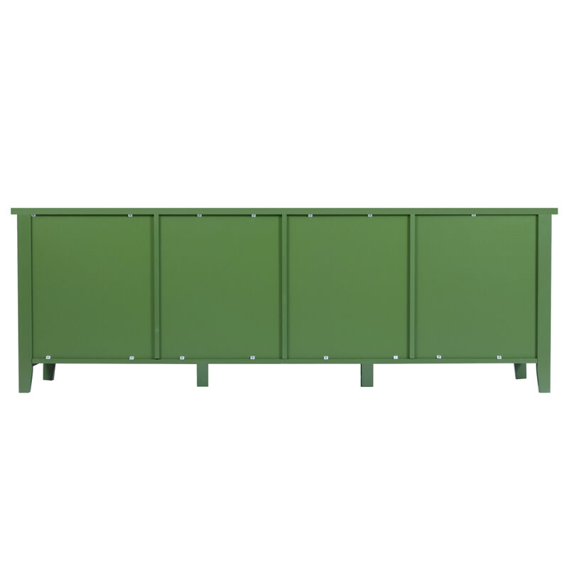 Stylish 71-Inch TV Stand with Antique Green Glass Door