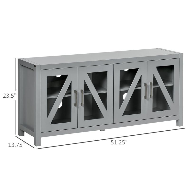 Gray Living Room Storage: TV Cabinet for 58" TVs with Glass Doors
