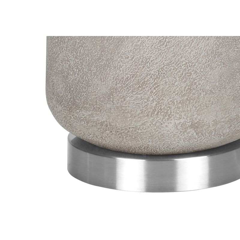 Monarch Specialties I 9712 - Lighting, 29"H, Table Lamp, Grey Resin, Ivory / Cream Shade, Modern
