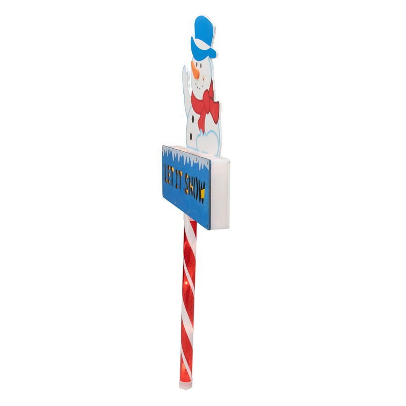 28.5" Lighted Snowman 'LET IT SNOW' Christmas Lawn Stake - Clear Lights