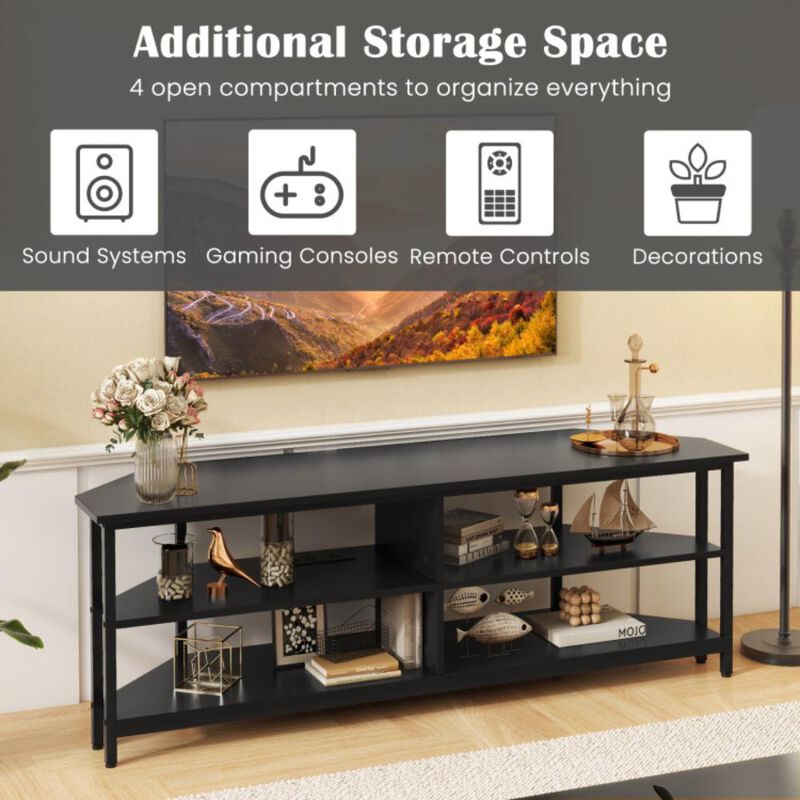 Hivvago 3-Tier Corner TV Stand for TVs up to 65 Inches with Charging Station