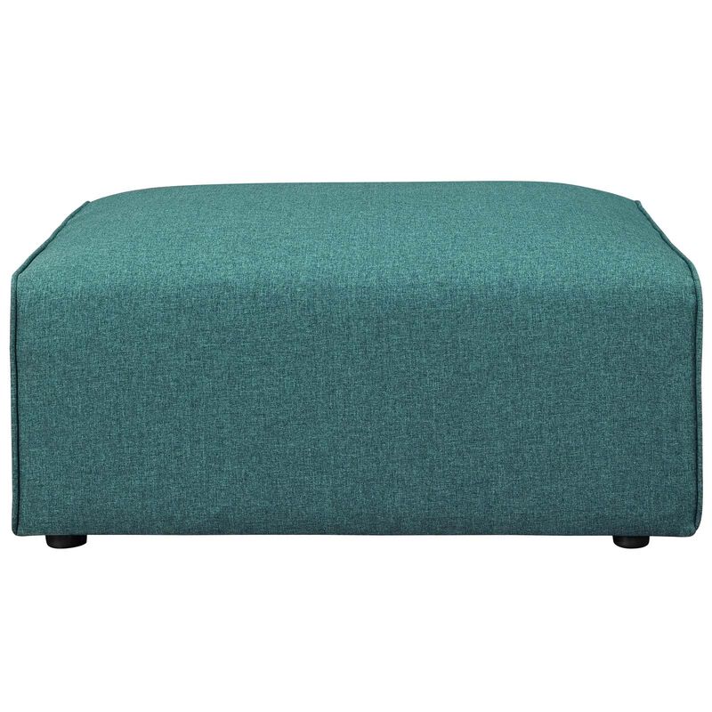 Modway Mingle Polyester Upholstered Generously Padded Ottoman, Blue Fabric