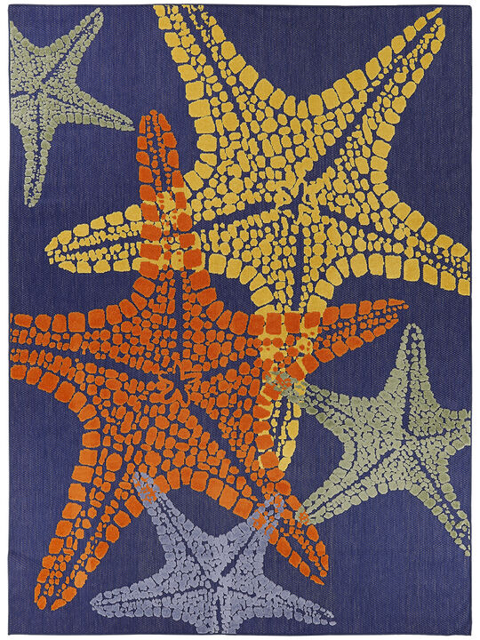 Aloha ALH28 Blue/Multicolor 3'6" x 5'6" Rug