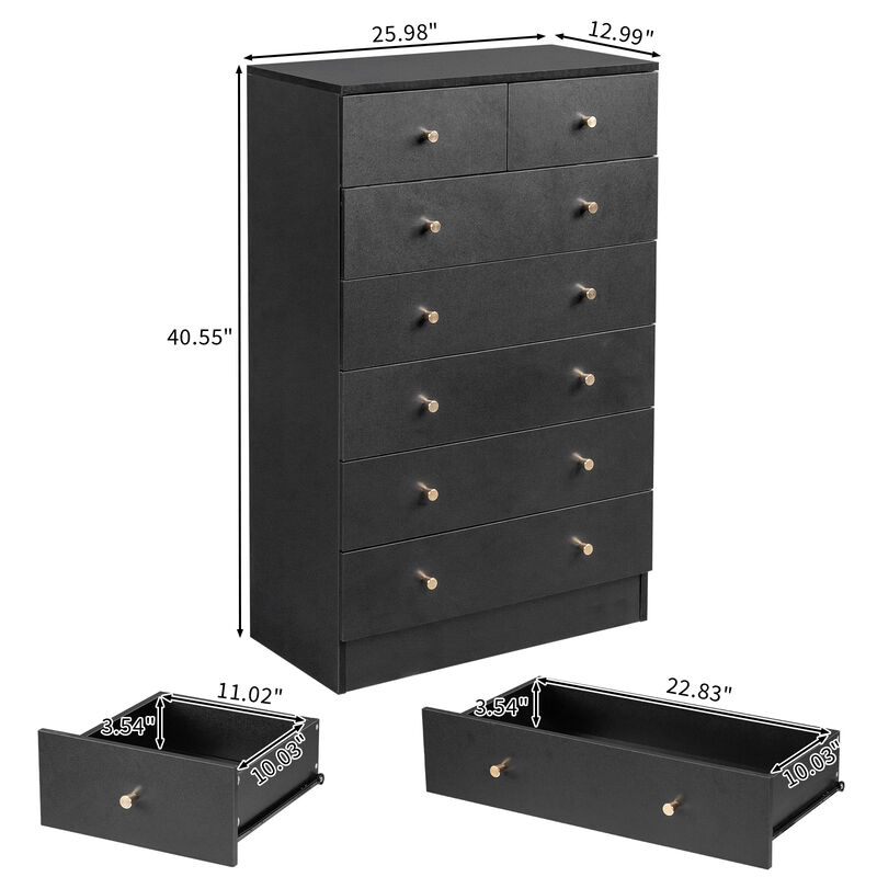 Modern 7-Drawer Dresser, Sleek and Simple Storage for Bedroom or Living Room