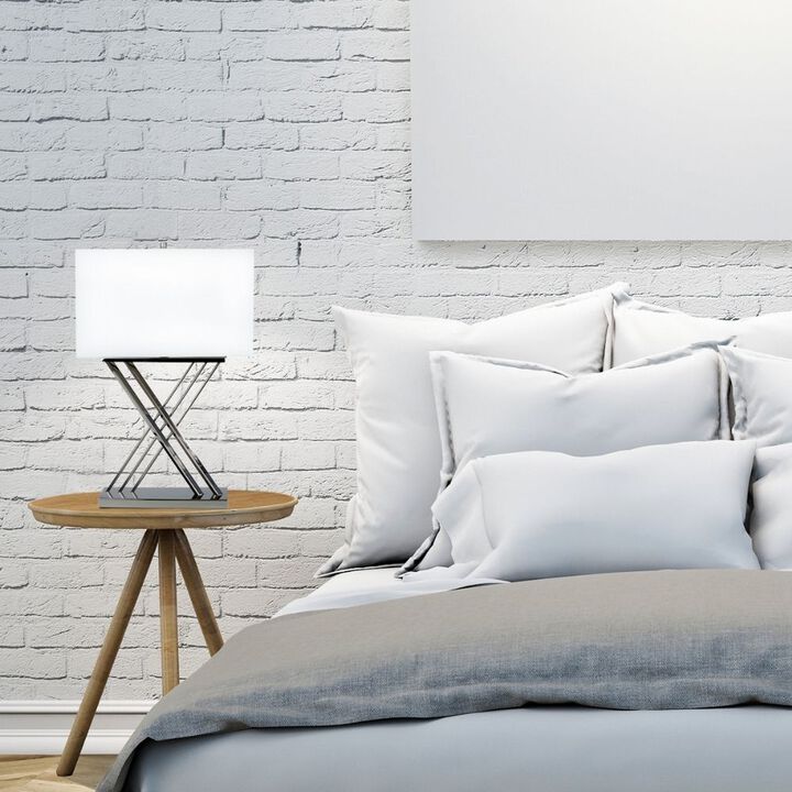 X Table Lamp Chrome Metal LED Light