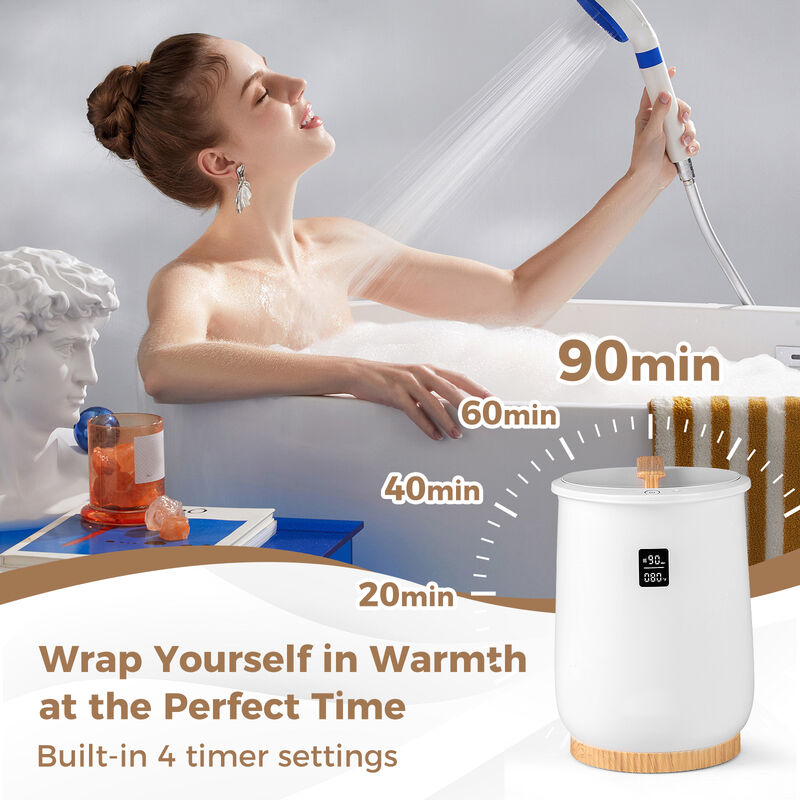 Heated Towel Warmer with LED Display and Button Control