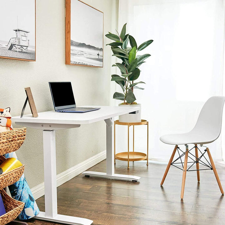 Electric Standing Desk, 48x24", Height Adjustable - White