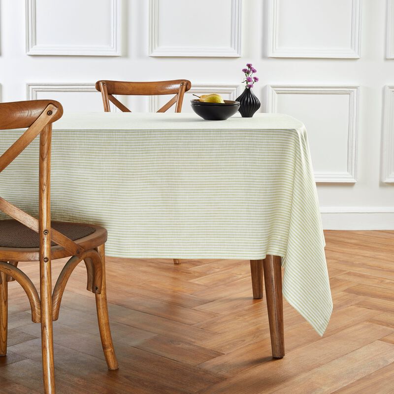 Solino Home 100% Pure Linen Tablecloth | Narrow Stripe