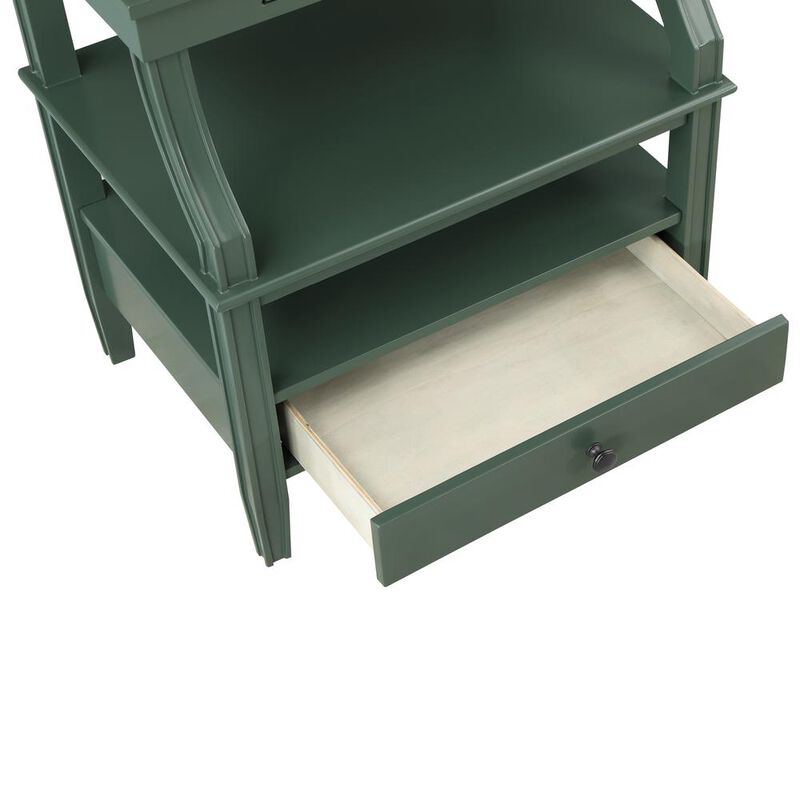 Comfort Pointe Newton Vintage Green Storage Nightstand