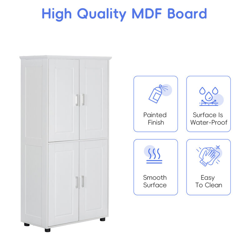 Merax  Modern Bathroom Floor Storage Cabinet with 4 Doors