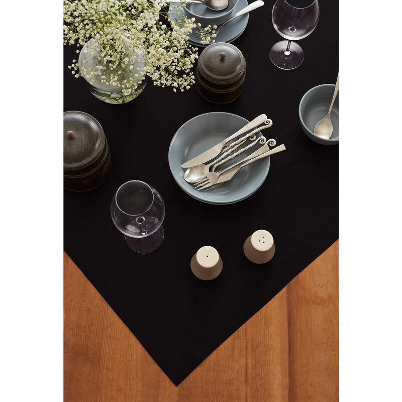 Solino Home Table Throw 52 x 52 Inch | Dru - Cotton Linen Plain for Thanksgiving, Christmas