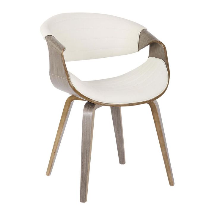 LumiSource Light Grey Wood, White Pu Symphony Chair