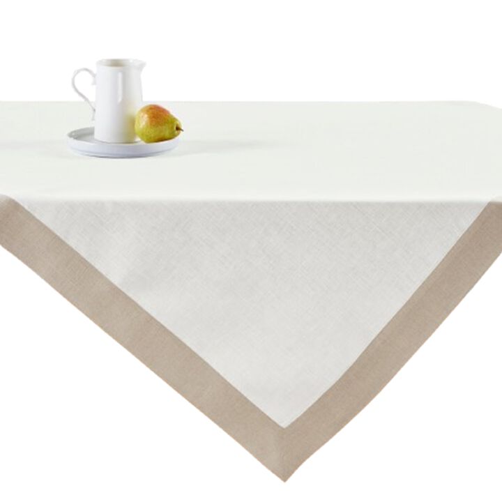 Solino Home 100% Pure Linen Table Throw 52 x 52 Inch | Contempo
