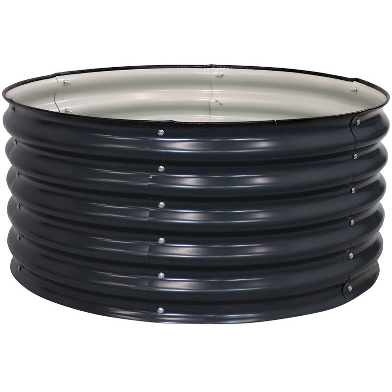 Sunnydaze Galvalume Steel Round Raised Garden Bed - 36 in