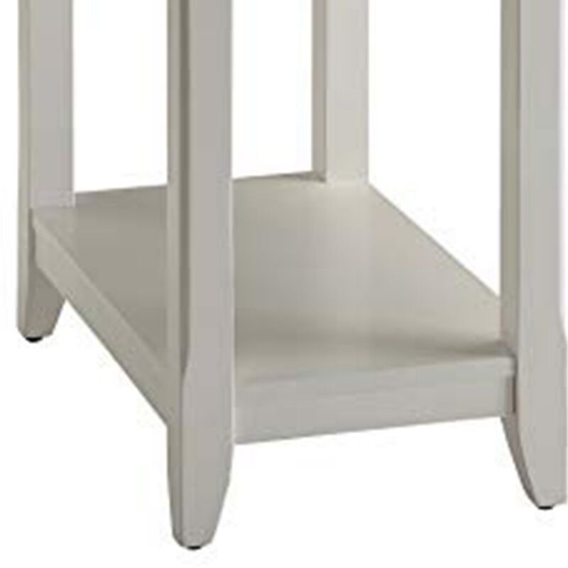 Affiable Side Table, White-Benzara