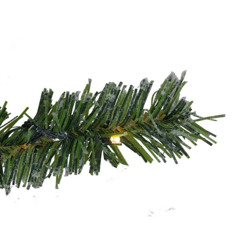 7.5' Pre-Lit Medium Flocked Winter Park Fir Artificial Christmas Tree - Warm Clear LED Lights