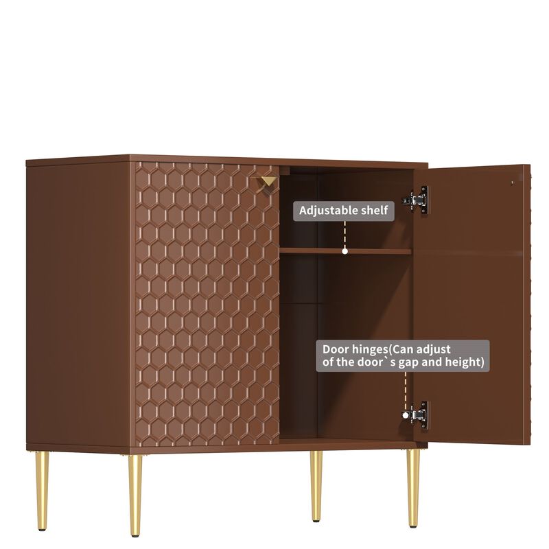MONDAWE 32 in. H Modern Locker Accent Cabinet with 2-Door and Adjustable Shelves