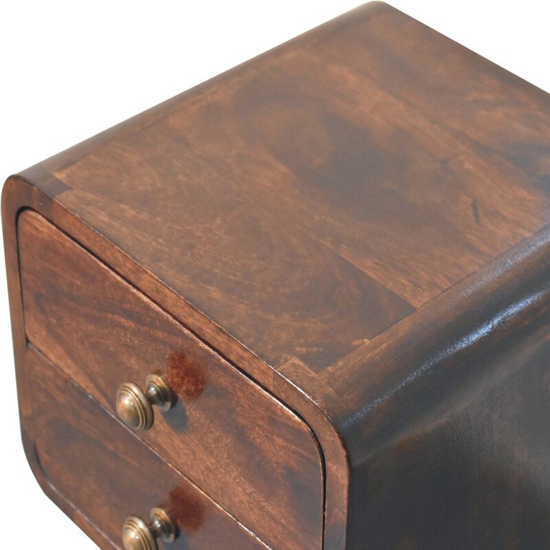 Artisan Furniture Solid Wood Mini California Walnut Curved Bedside