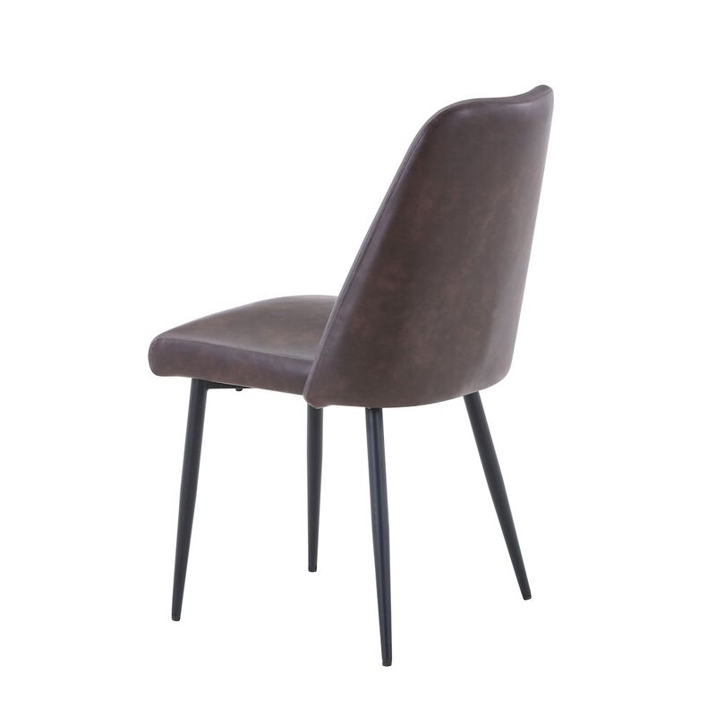 Jofran Maddox Mid-Century Modern Faux Leather Upholstered Dining Chair (Set of 2)
