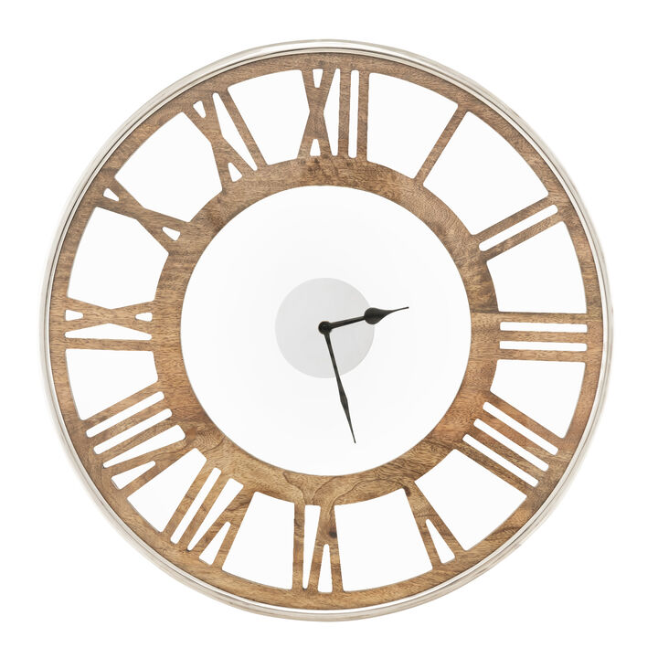 Silent Wall Clock with Classic Frame and Classic Roman Number