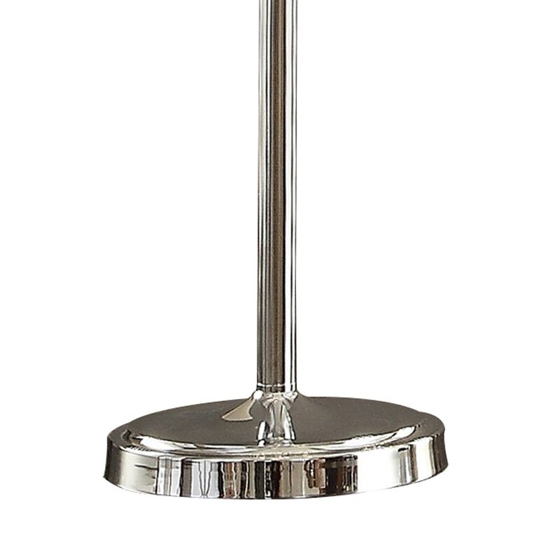 Shine 31 Inch Table Lamp, Chandelier Style, Crystal and Metal, Chrome-Benzara