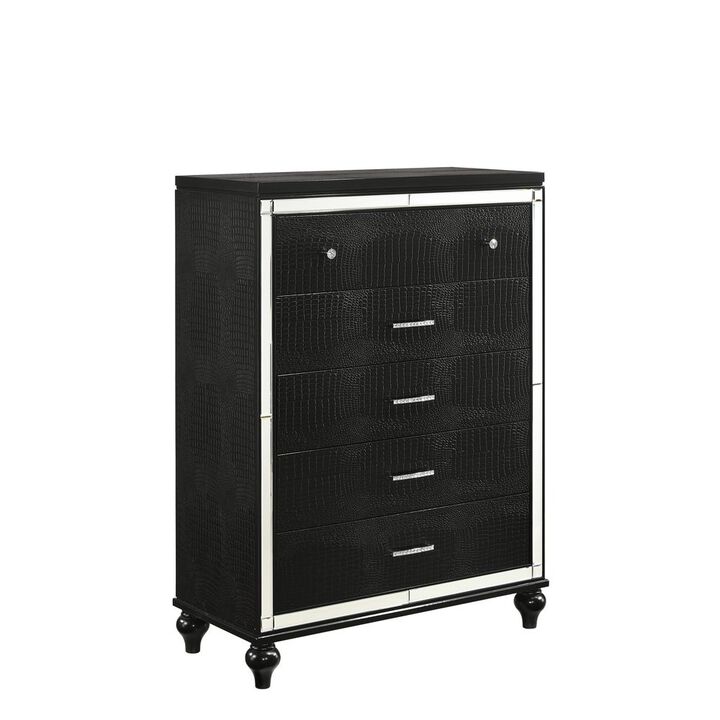 New Classic Furniture Furniture Modern Style Solid Wood Chest in Black Finish