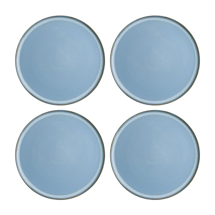 Sky dia.6.25" Round Blue Porcelain Plate (Set of 4)