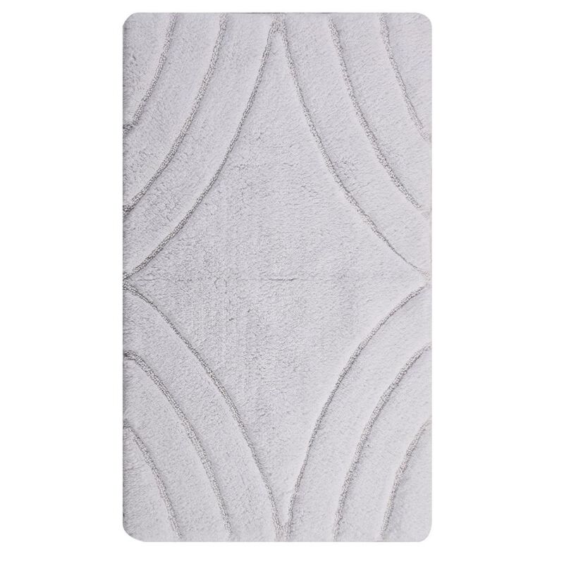 Knightsbridge Diamond 220 GSF Non Skid Back Bath Rug 17 x 24 - White
