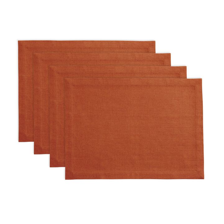 Solino Home 100% Pure Linen 14 x 19 Inch Placemats Set of 4 | Diana