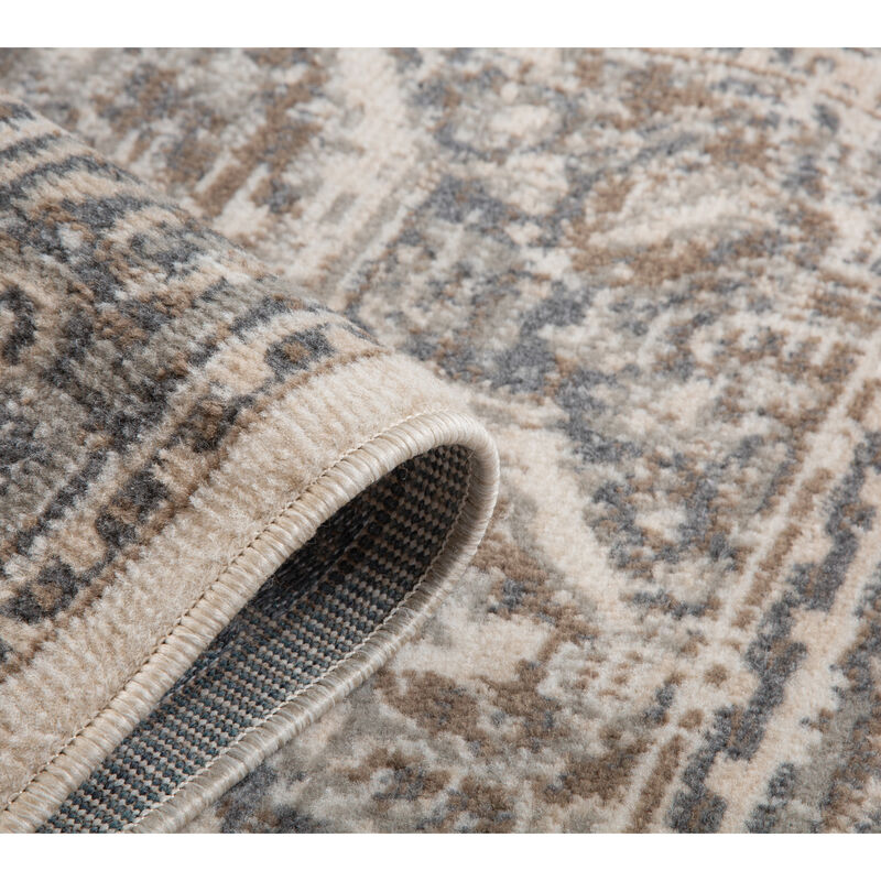 Alpine Hashlei Light Beige Medallion Area Rug