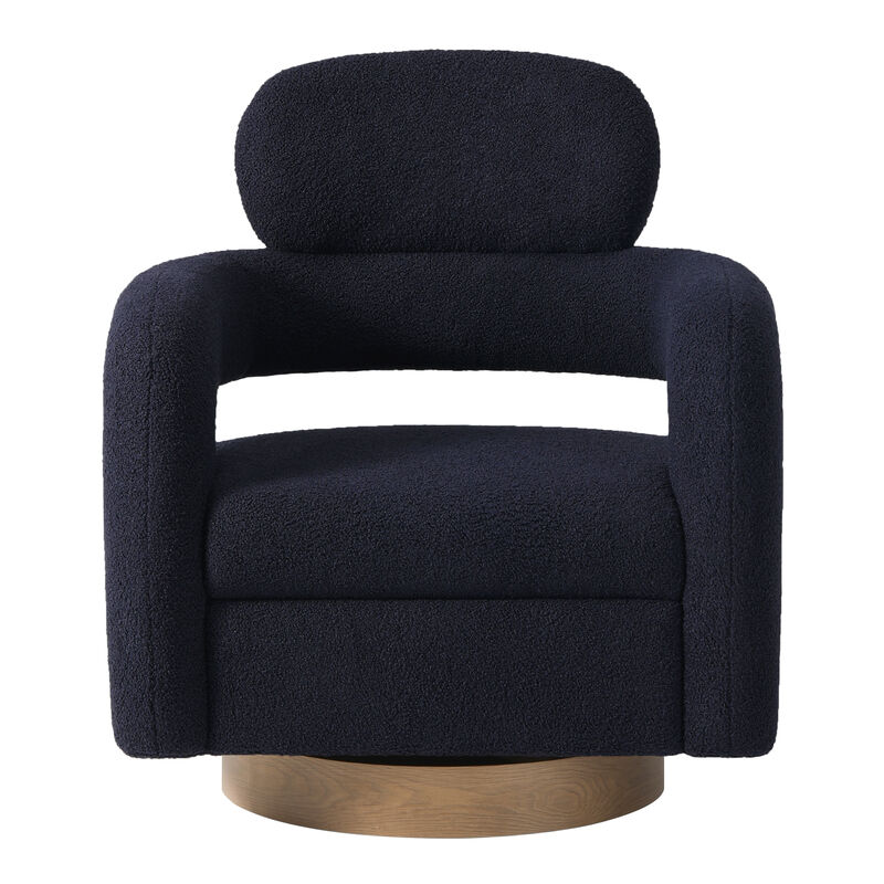 WestinTrends Mid-Century Modern Sherpa Swivel Barrel Accent Chair