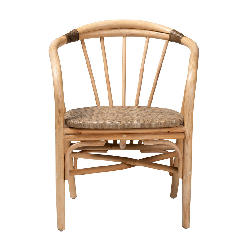 Bali & Pari Kyoto Modern Bohemian Natural Brown Rattan Dining Chair