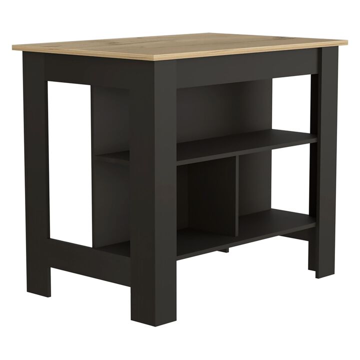 DEPOT E-SHOP Delos Kitchen Island, Four Legs, Three Shelves