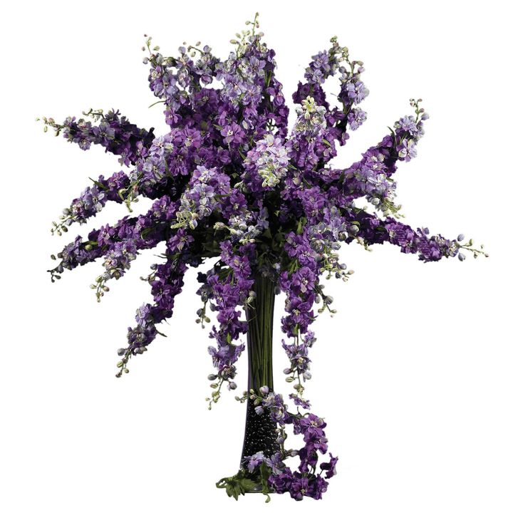 Nearly Natural 38.5-in Delphinium Stem (Set of 12) - White