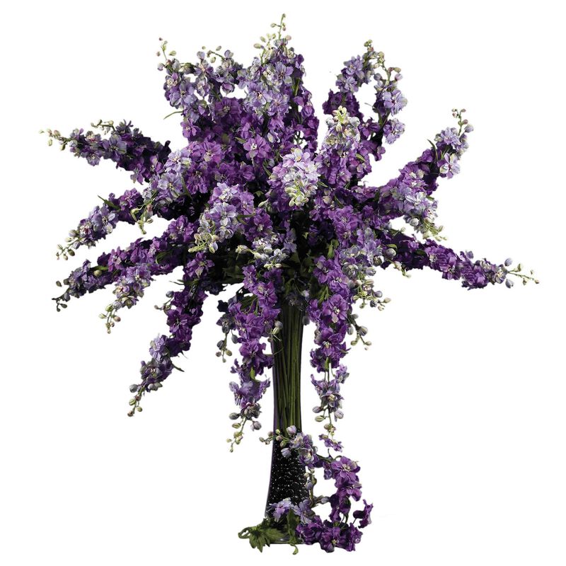 Nearly Natural 38.5-in Delphinium Stem (Set of 12) - White