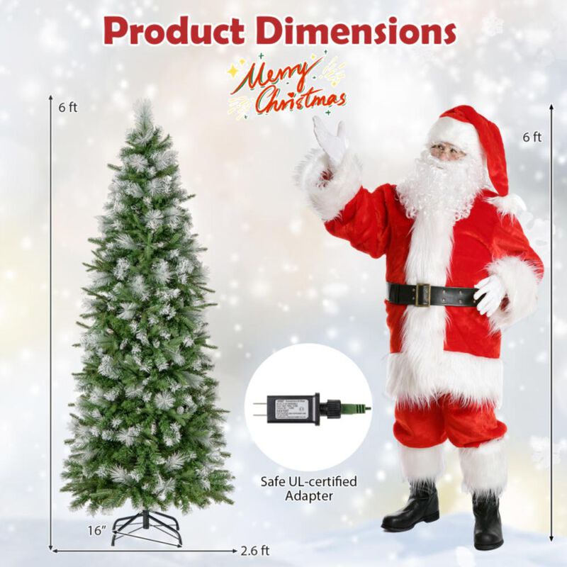 Hivvago 6/7.5/9 FT Artificial Christmas Tree with Warm-White LED Lights