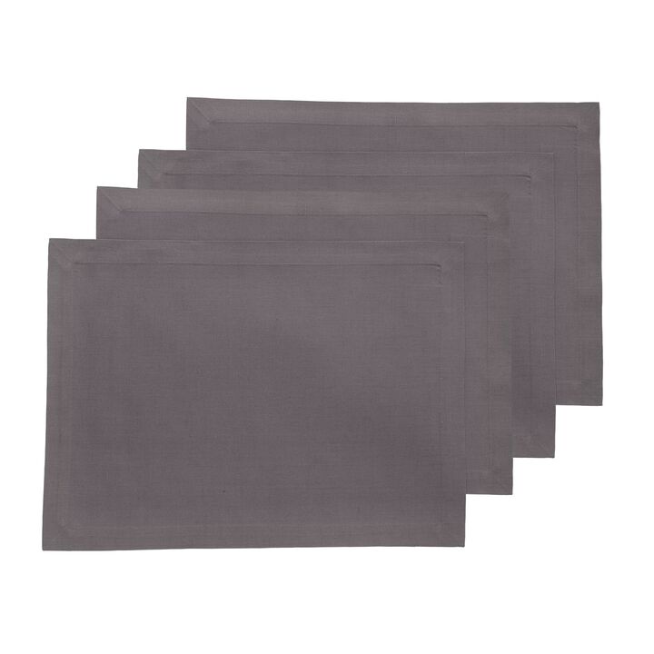 Solino Home Cotton Linen 14 x 19 Inch Placemats Set of 4 | Dru - Cotton Linen Plain